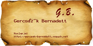 Gercsák Bernadett névjegykártya